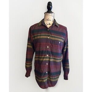 VTG striped button-up women's flannel shirt 90s